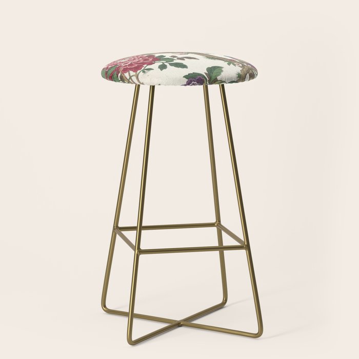 18th Century Chinoiserie Magpie Ivory Peony Garden Stool