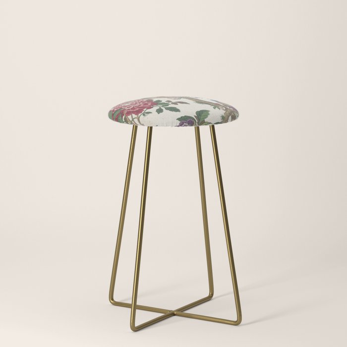 18th Century Chinoiserie Magpie Ivory Peony Garden Stool