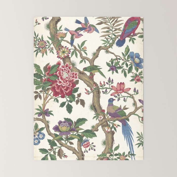 18th Century Chinoiserie Magpie Ivory Peony Garden Mini Art Print