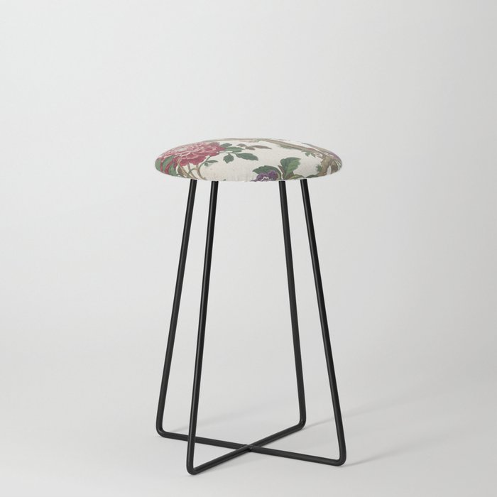 18th Century Chinoiserie Magpie Ivory Peony Garden Stool