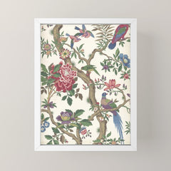 18th Century Chinoiserie Magpie Ivory Peony Garden Mini Art Print
