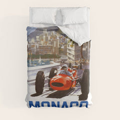 1965 Monaco Grand Prix Racing Poster Duvet Cover