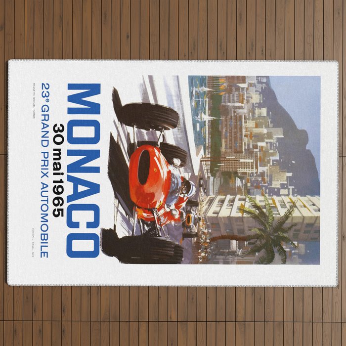1965 Monaco Grand Prix Racing Poster Outdoor Rug