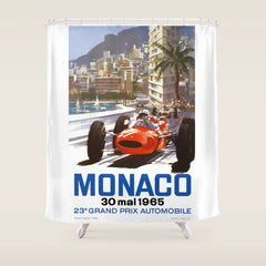 1965 Monaco Grand Prix Racing Poster Shower Curtain