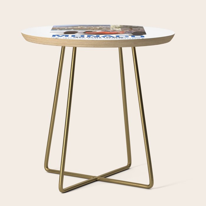 1965 Monaco Grand Prix Racing Poster Side Table