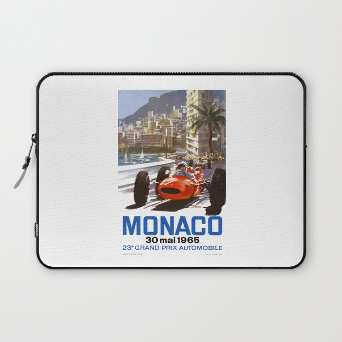 1965 Monaco Grand Prix Racing Poster Laptop Sleeve