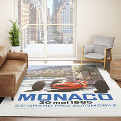 1965 Monaco Grand Prix Racing Poster Rug