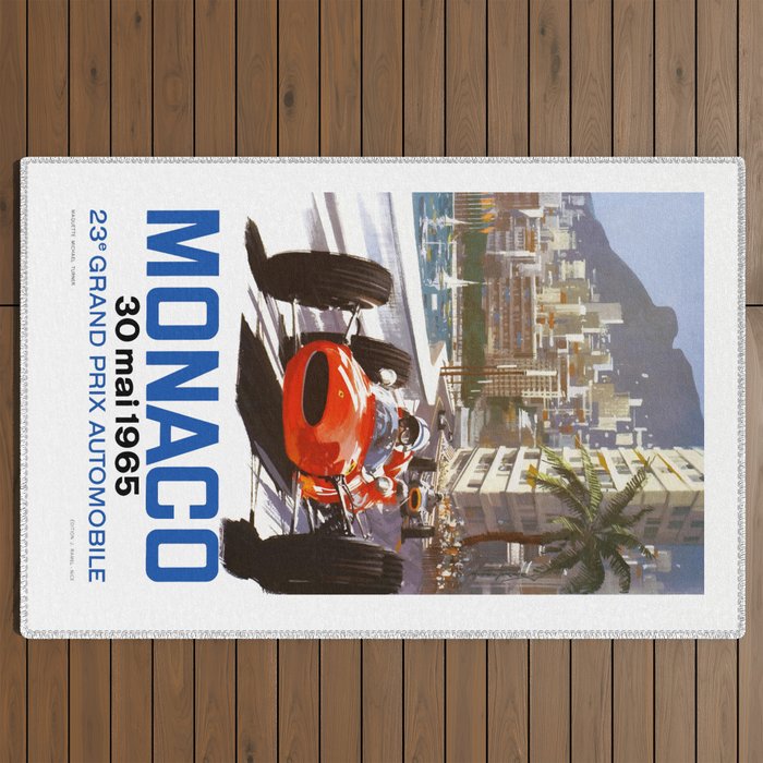 1965 Monaco Grand Prix Racing Poster Outdoor Rug