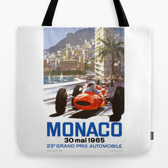 1965 Monaco Grand Prix Racing Poster Tote Bag