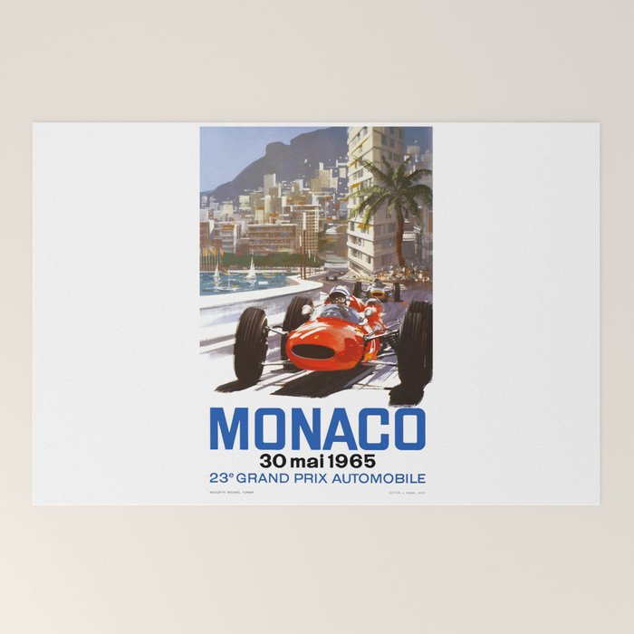 1965 Monaco Grand Prix Racing Poster Welcome Mat