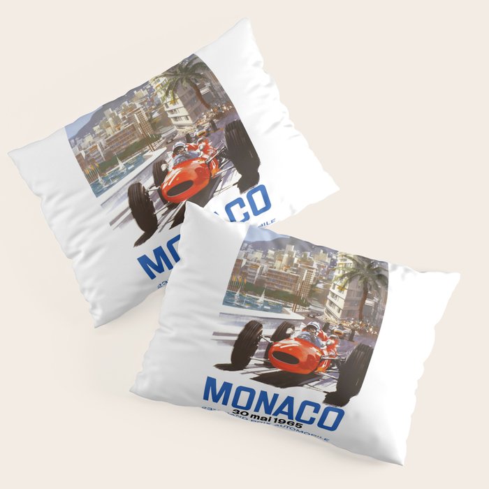 1965 Monaco Grand Prix Racing Poster Pillow Sham