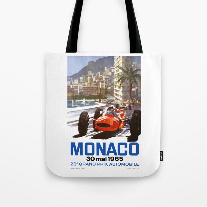 1965 Monaco Grand Prix Racing Poster Tote Bag