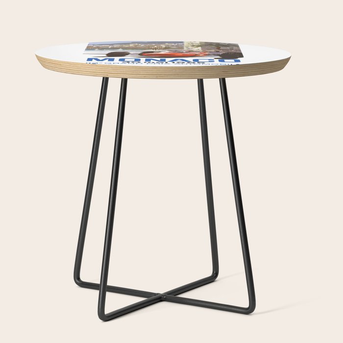 1965 Monaco Grand Prix Racing Poster Side Table