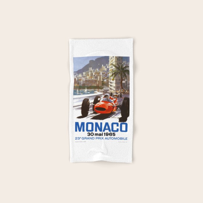 1965 Monaco Grand Prix Racing Poster Bath Towel