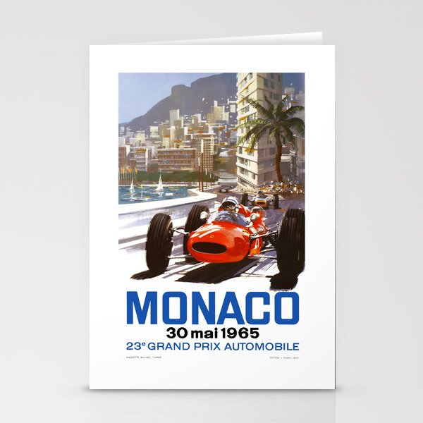 1965 Monaco Grand Prix Racing Poster Stationery Card