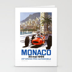 1965 Monaco Grand Prix Racing Poster Stationery Card
