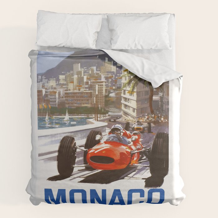 1965 Monaco Grand Prix Racing Poster Duvet Cover