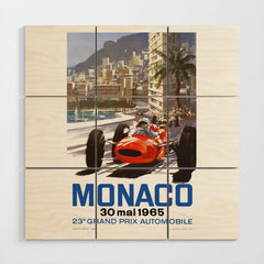 1965 Monaco Grand Prix Racing Poster Wood Wall Art