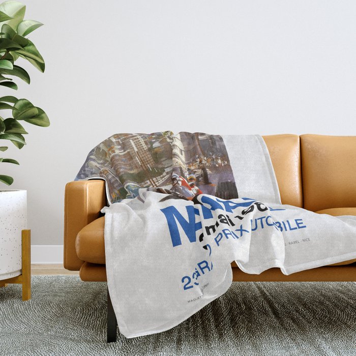 1965 Monaco Grand Prix Racing Poster Throw Blanket