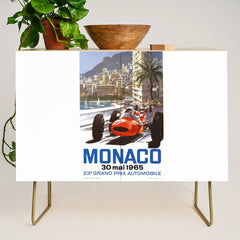 1965 Monaco Grand Prix Racing Poster Credenza
