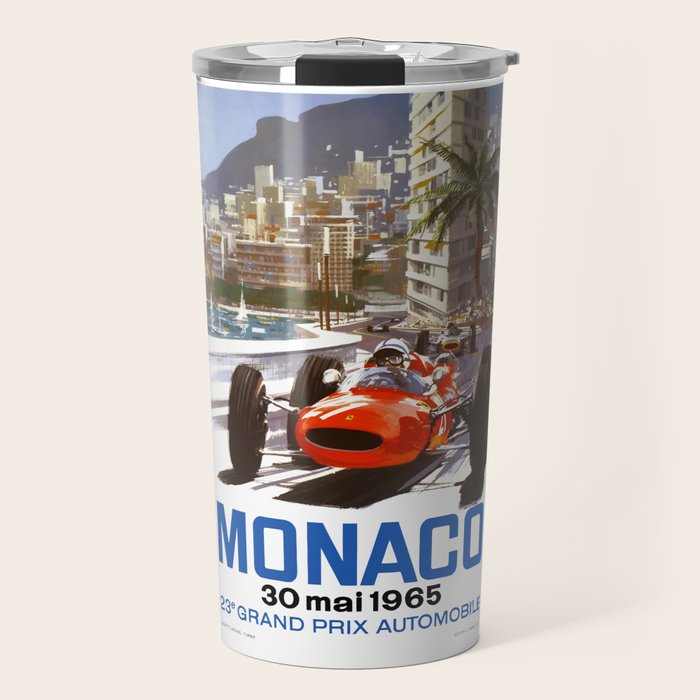 1965 Monaco Grand Prix Racing Poster Travel Mug