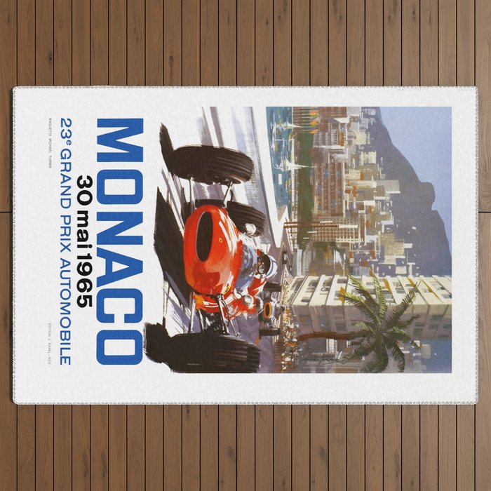 1965 Monaco Grand Prix Racing Poster Outdoor Rug