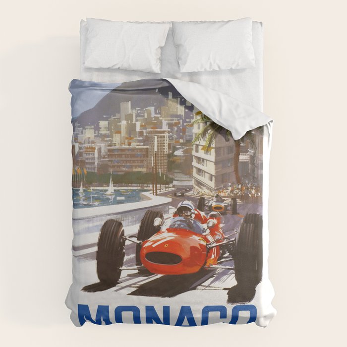 1965 Monaco Grand Prix Racing Poster Duvet Cover