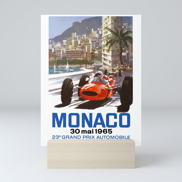 1965 Monaco Grand Prix Racing Poster Mini Art Print