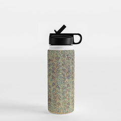 18th Century Indian Tree Textile Digital Art Painting  Water Bottle
