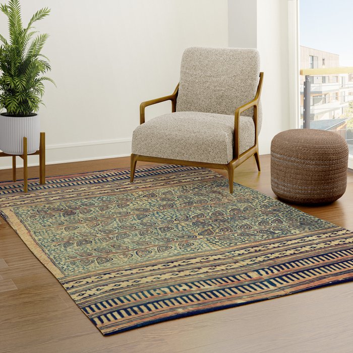 18th Century Indian Tree Textile Digital Art Painting  Rug