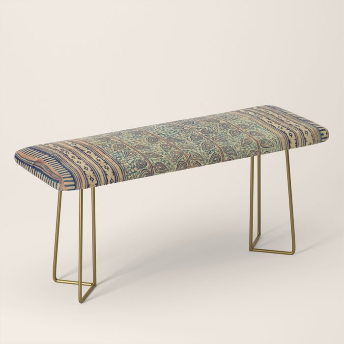 18th Century Indian Tree Textile Digital Art Painting  Bench