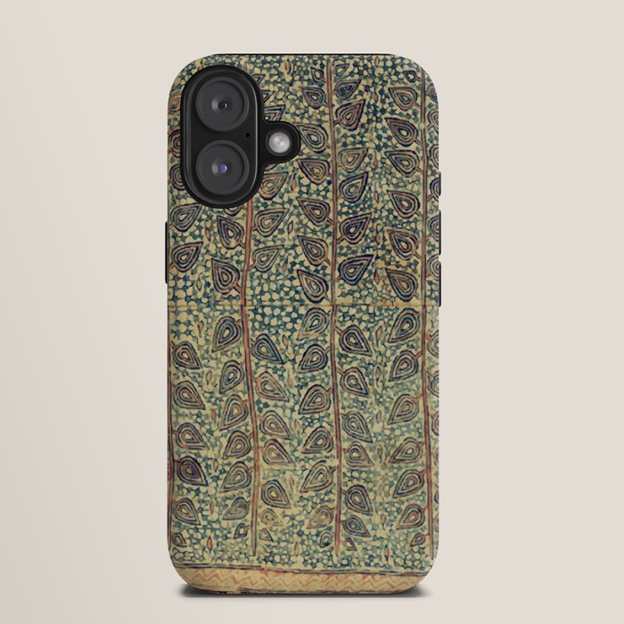 18th Century Indian Tree Textile Digital Art Painting  iPhone Case