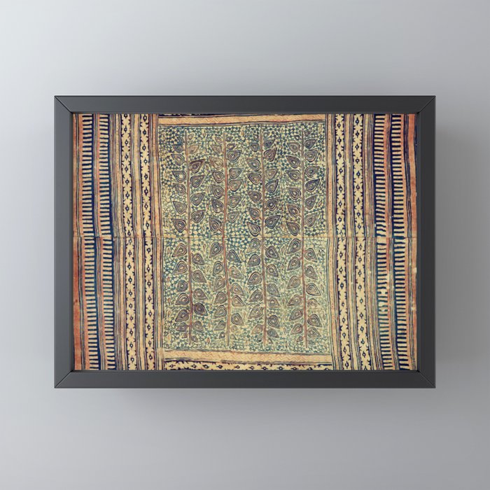 18th Century Indian Tree Textile Digital Art Painting  Mini Art Print