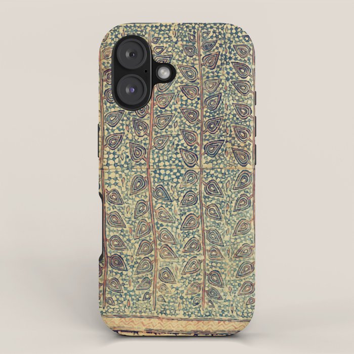 18th Century Indian Tree Textile Digital Art Painting  iPhone Case