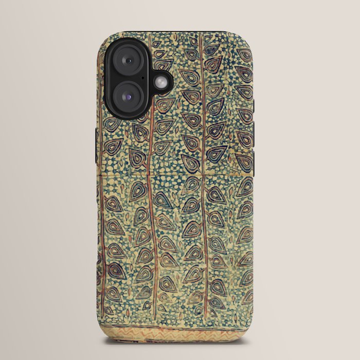 18th Century Indian Tree Textile Digital Art Painting  iPhone Case