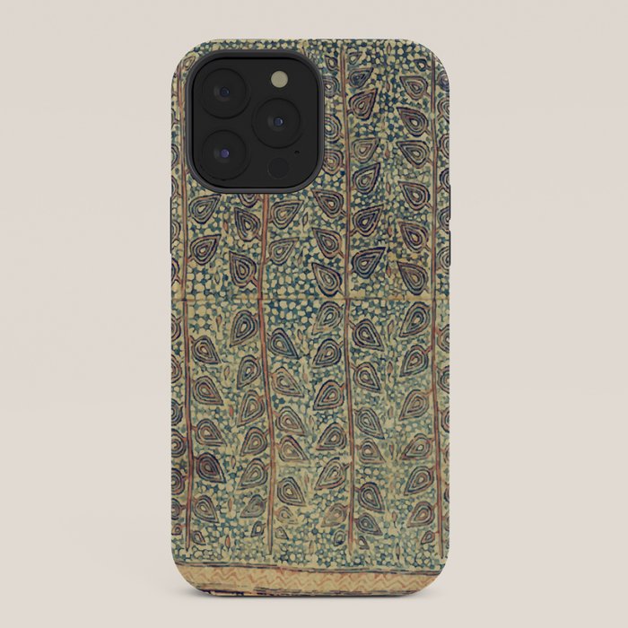 18th Century Indian Tree Textile Digital Art Painting  iPhone Case