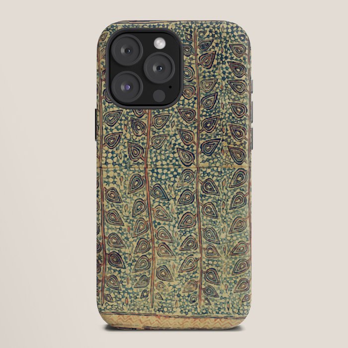 18th Century Indian Tree Textile Digital Art Painting  iPhone Case
