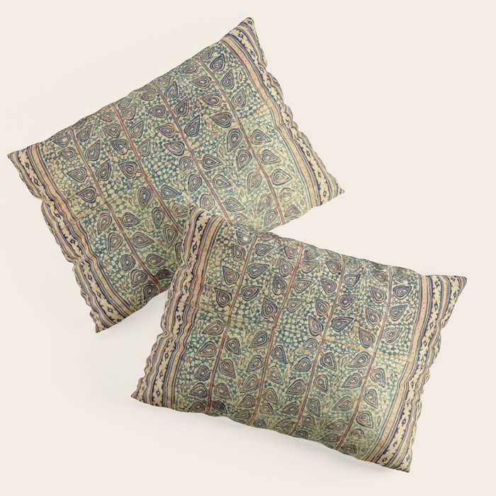 18th Century Indian Tree Textile Digital Art Painting  Pillow Sham