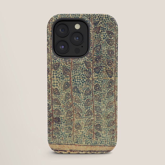 18th Century Indian Tree Textile Digital Art Painting  iPhone Case