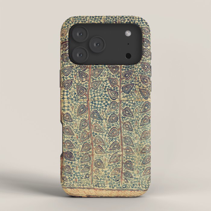 18th Century Indian Tree Textile Digital Art Painting  iPhone Case