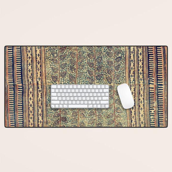 18th Century Indian Tree Textile Digital Art Painting  Desk Mat