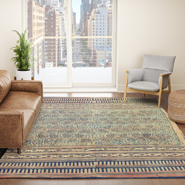 18th Century Indian Tree Textile Digital Art Painting  Rug