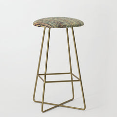 18th Century Indian Tree Textile Digital Art Painting  Stool