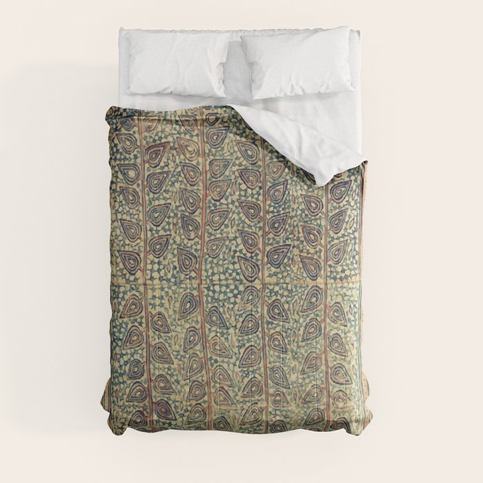 18th Century Indian Tree Textile Digital Art Painting  Comforter