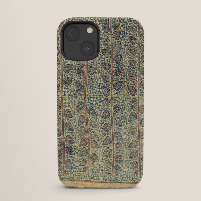 18th Century Indian Tree Textile Digital Art Painting  iPhone Case