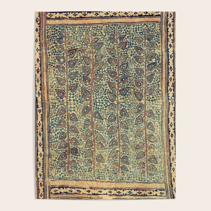 18th Century Indian Tree Textile Digital Art Painting  Poster