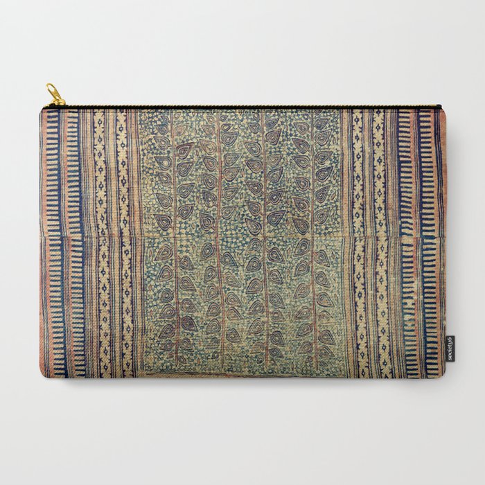 18th Century Indian Tree Textile Digital Art Painting  Carry All Pouch