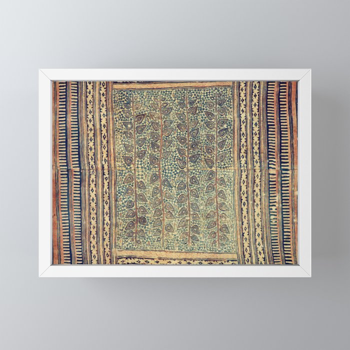 18th Century Indian Tree Textile Digital Art Painting  Mini Art Print