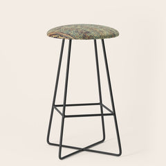 18th Century Indian Tree Textile Digital Art Painting  Stool