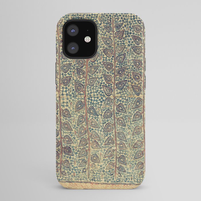 18th Century Indian Tree Textile Digital Art Painting  iPhone Case